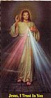 Unknown Artist portrait of jesus of divine mercy painting